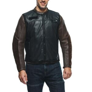 Dainese Smart Deri Yelek Siyah