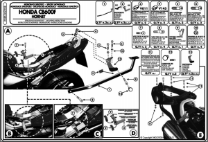Kappa KZ258 Honda 600 Hornet Arka Çanta Demiri
