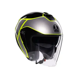AGV IRIDES DAVAO Açık Kask Siyah Gri Sarı Fluo