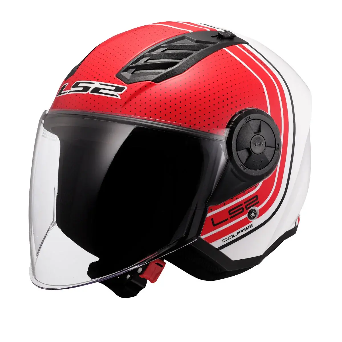 LS2 AIRFLOW 2 Açık Kask COURSE Mat Beyaz Kırmızı