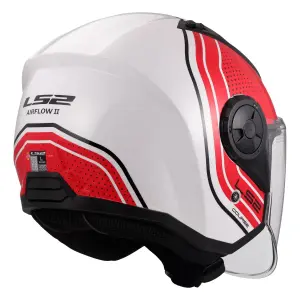 LS2 AIRFLOW 2 Açık Kask COURSE Mat Beyaz Kırmızı