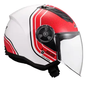 LS2 AIRFLOW 2 Açık Kask COURSE Mat Beyaz Kırmızı