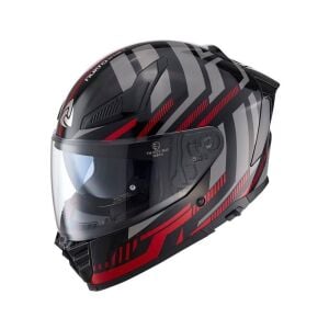 Nukrohelmet YM-853 Güneş Vizörlü Kapalı Kask Power Kırmızı Siyah