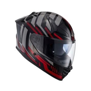 Nukrohelmet YM-853 Güneş Vizörlü Kapalı Kask Power Kırmızı Siyah