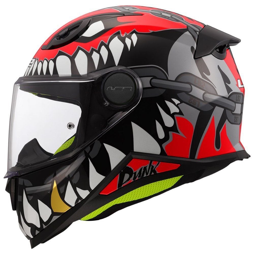 LS2 Kid Punk Çocuk Kask Gri Kırmızı