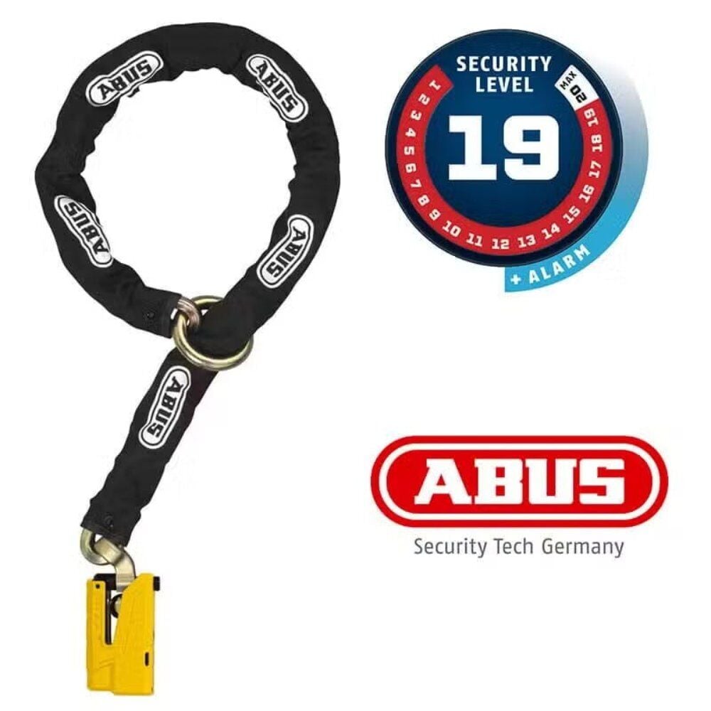 ABUS 8077 2.0 12KS120 Zincir 120cm & Disk Kilidi - Sarı