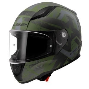 Ls2 Rapid 2 Kask Thunder Birds Mat Yeşil Siyah Gri