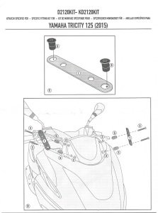 Givi D2120Kit Yamaha Tricity 125 (14-15) Siperlik Bağlantısı