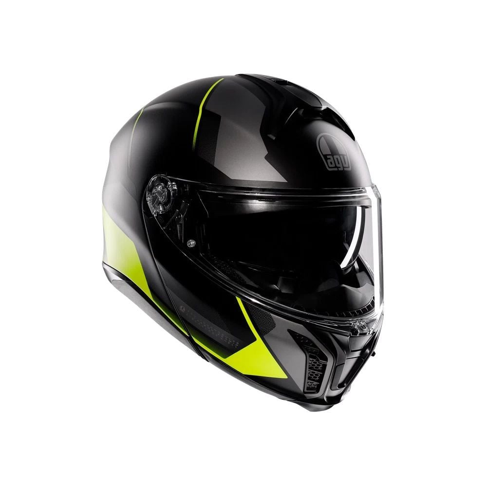 AGV TourModular Kask Perception Mat Siyah Fluo Sarı