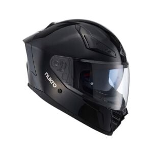 Nukrohelmet YM-853 Güneş Vizörlü Kapalı Kask Parlak Siyah