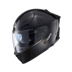 Nukrohelmet YM-853 Güneş Vizörlü Kapalı Kask Parlak Siyah