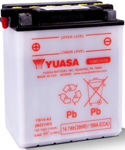 Yuasa Akü YU-YB14-A2 (DC) 12V 14A Kuru Şarjlı