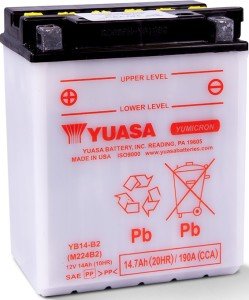Yuasa Akü YU-YB14-B2 (DC) 12V 14A Kuru Şarjlı