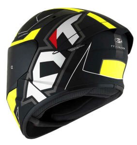 KYT TT-Course Kask Electron Mat Siyah Sarı