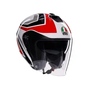 AGV Irides Tolosa Açık Kask Siyah Gri Kırmızı Açık