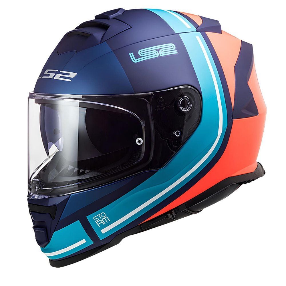 LS2 Storm 2 Kask Slant Mat Mavi-Turuncu