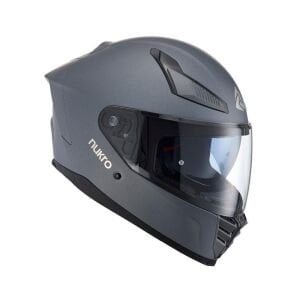Nukrohelmet YM-853 Güneş Vizörlü Kapalı Kask Mat Gümüş