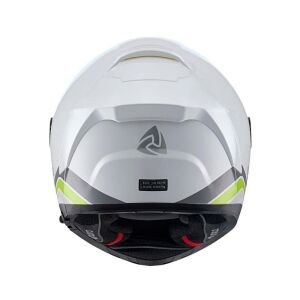 Nukrohelmet YM-853 Güneş Vizörlü Kapalı Kask Strip Beyaz