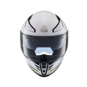 Nukrohelmet YM-853 Güneş Vizörlü Kapalı Kask Strip Beyaz