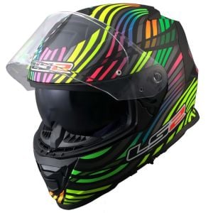 LS2 Storm 2 Kask Power Mat Siyah-Gökkuşağı