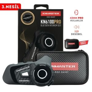 KNMASTER KN6100 PRO Kask İnterkom Seti Siyah Tekli