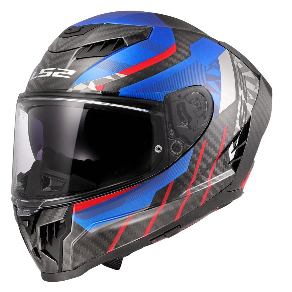 LS2 Dragon Karbon Trax Mavi Kask