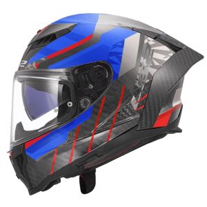LS2 Dragon Karbon Trax Mavi Kask