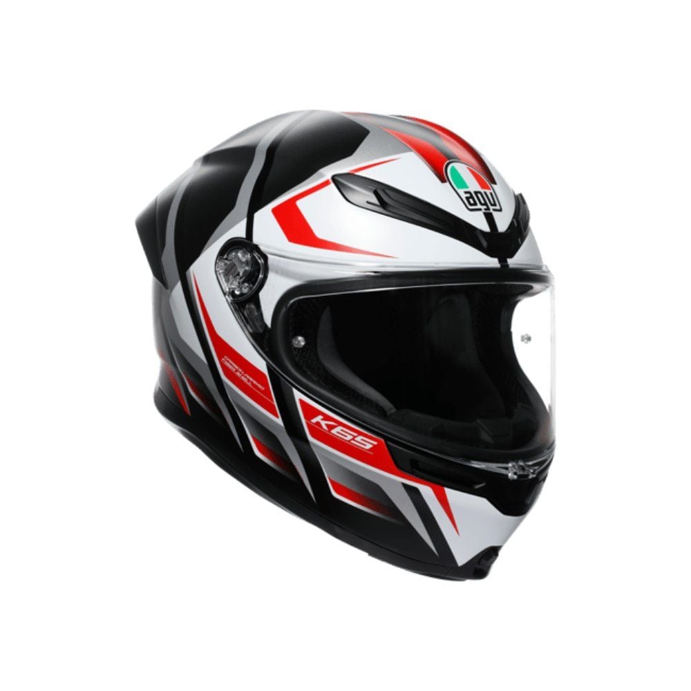 AGV K6 S Kask Karve Mat Siyah Beyaz Kırmızı