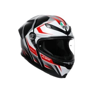 AGV K6 S Kask Karve Mat Siyah Beyaz Kırmızı