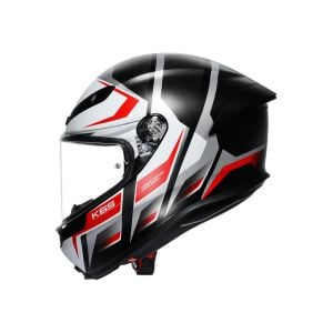 AGV K6 S Kask Karve Mat Siyah Beyaz Kırmızı