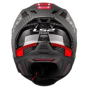 LS2 Dragon Karbon Trax Kırmızı Kask
