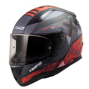 LS2 Rapid 2 Kask Xtreet Mat Siyah-Kırmızı