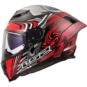 LS2 Dragon Karbon Enthum Kırmızı Kask