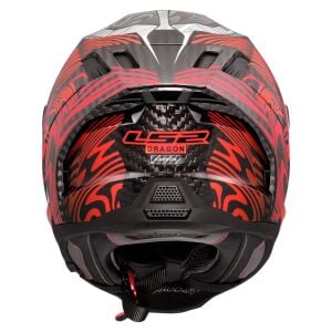 LS2 Dragon Karbon Enthum Kırmızı Kask