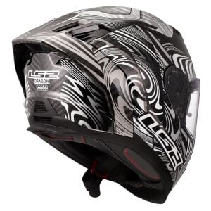 LS2 Dragon Karbon Enthum Siyah Kask