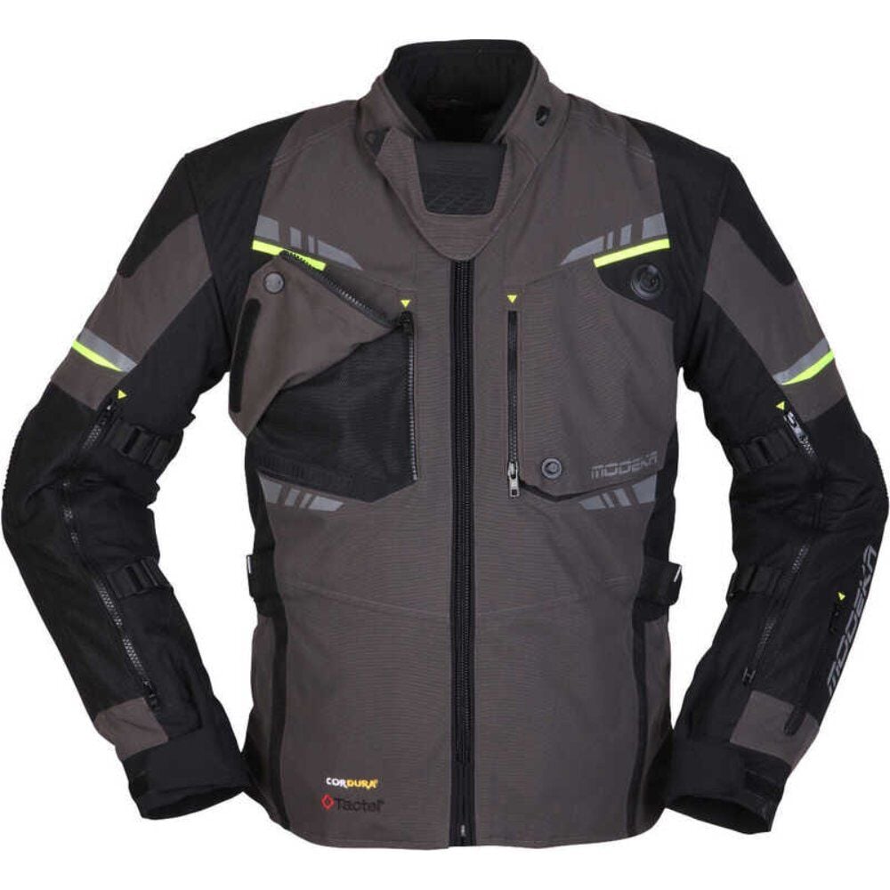 Modeka Taran Waterproof Ceket Siyah Koyu Gri