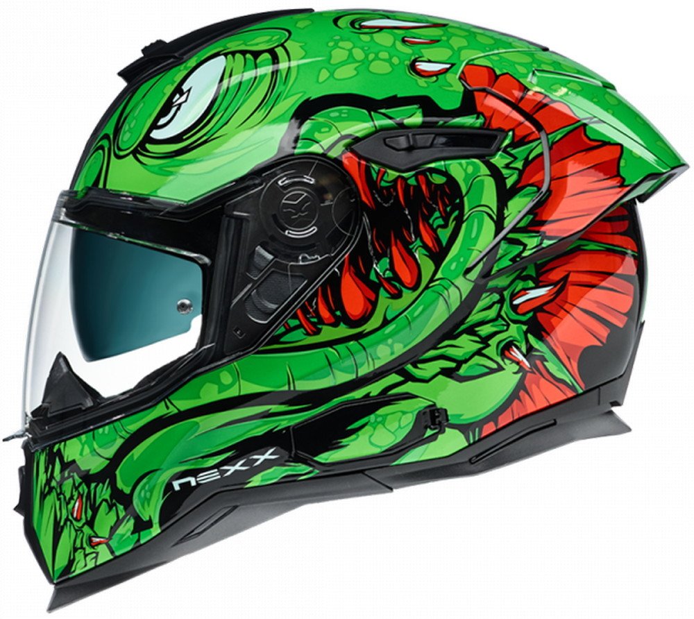 NEXX SX.100R Abisal Yeşil Kırmızı Kask NEXX SX.100R Abisal Yeşil