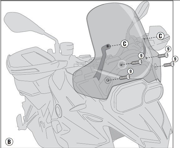 Givi D5107Kit Bmw F700GS Ön Cam Siperlik Bağlantısı