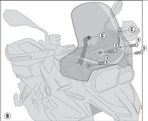 Givi D5107Kit Bmw F700GS Ön Cam Siperlik Bağlantısı