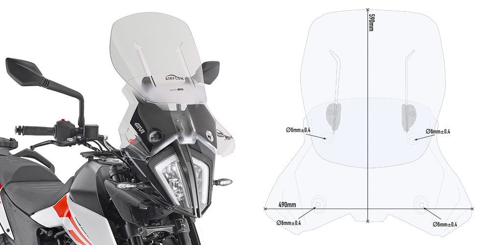 Givi AF7711 KTM 390/ 790/890 Adv Rüzgar Siperlik