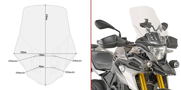 Givi D5126ST Bmw G310GS Ön Cam