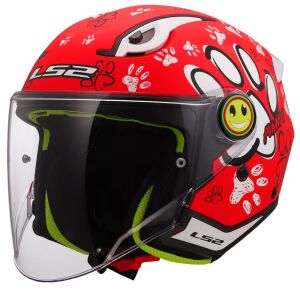 LS2 Funny 2 Paws Mat Kırmızı Çocuk Kask