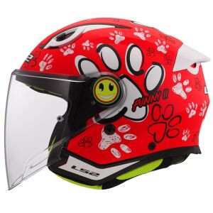 LS2 Funny 2 Paws Mat Kırmızı Çocuk Kask