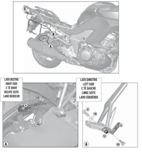 Kappa KLR4105 Kawasaki Versys 1000 Yan Çanta Demiri