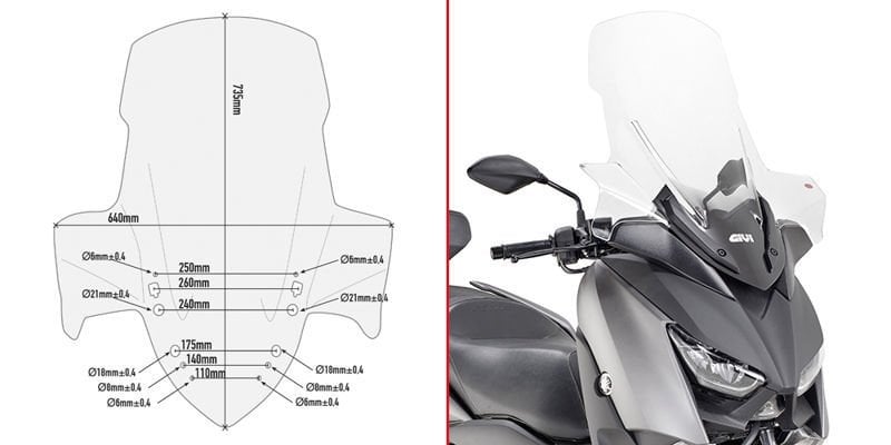 Givi D2136ST Yamaha X-Max 300 Ön Cam