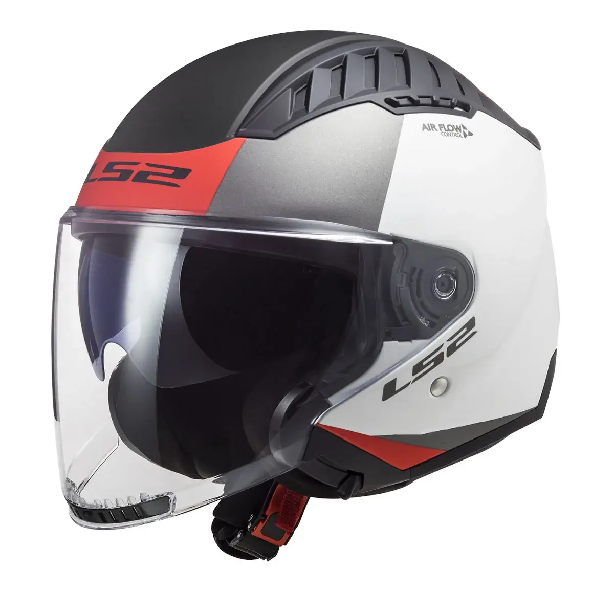 LS2 Copter 2 Açık Kask Urbane Mat Beyaz Kırmızı
