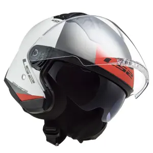 LS2 Copter 2 Açık Kask Urbane Mat Beyaz Kırmızı