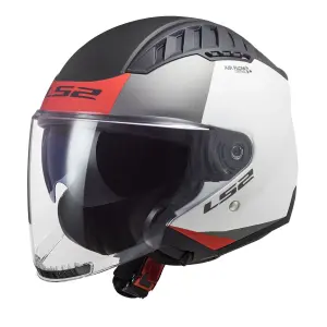 LS2 Copter 2 Açık Kask Urbane Mat Beyaz Kırmızı