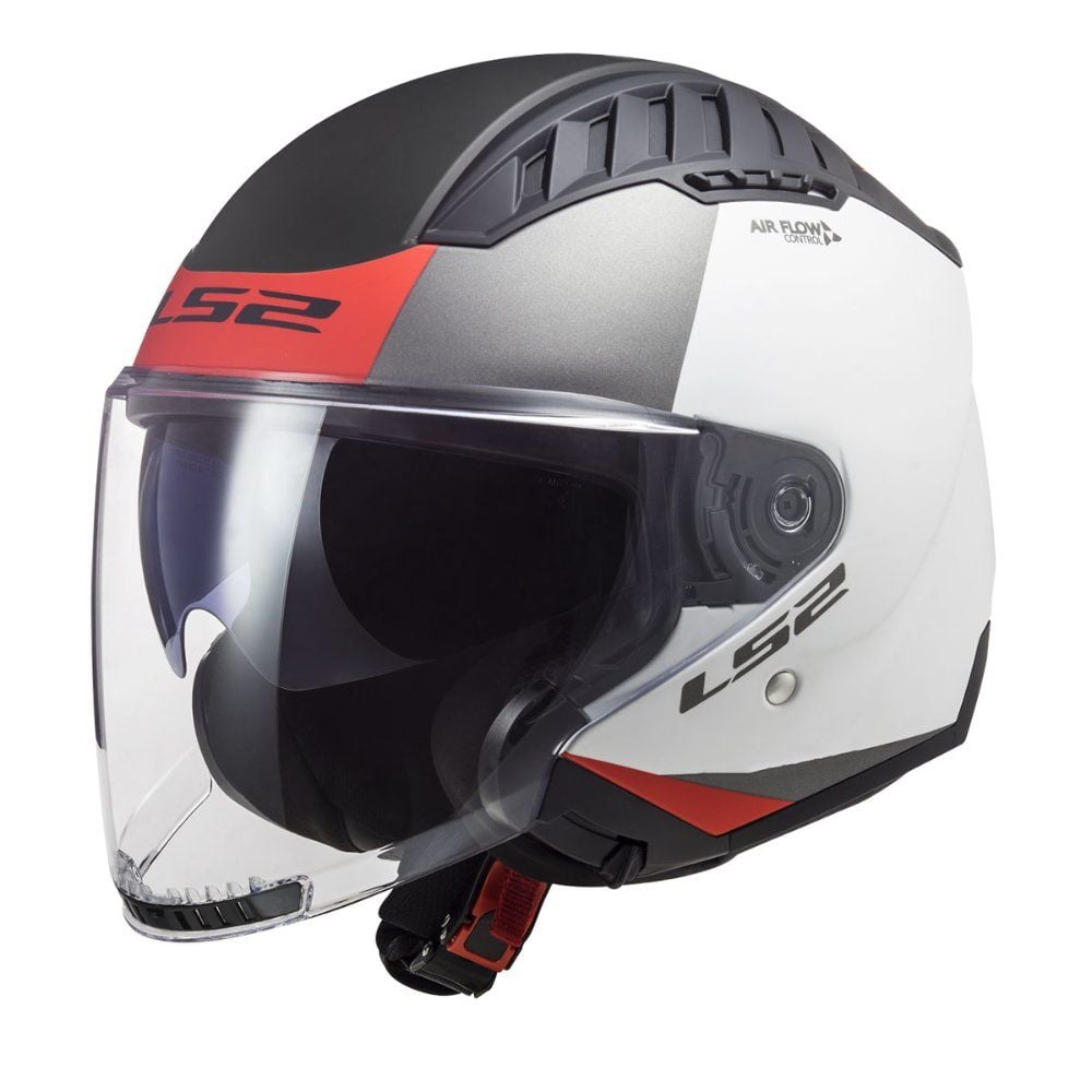 LS2 Copter 2 Kask Urbane Mat Beyaz - Kırmızı
