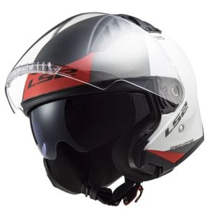 LS2 Copter 2 Kask Urbane Mat Beyaz - Kırmızı